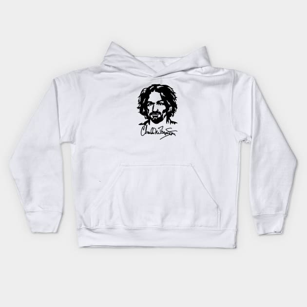 Charlie Manson Logo Kids Hoodie by hrambut